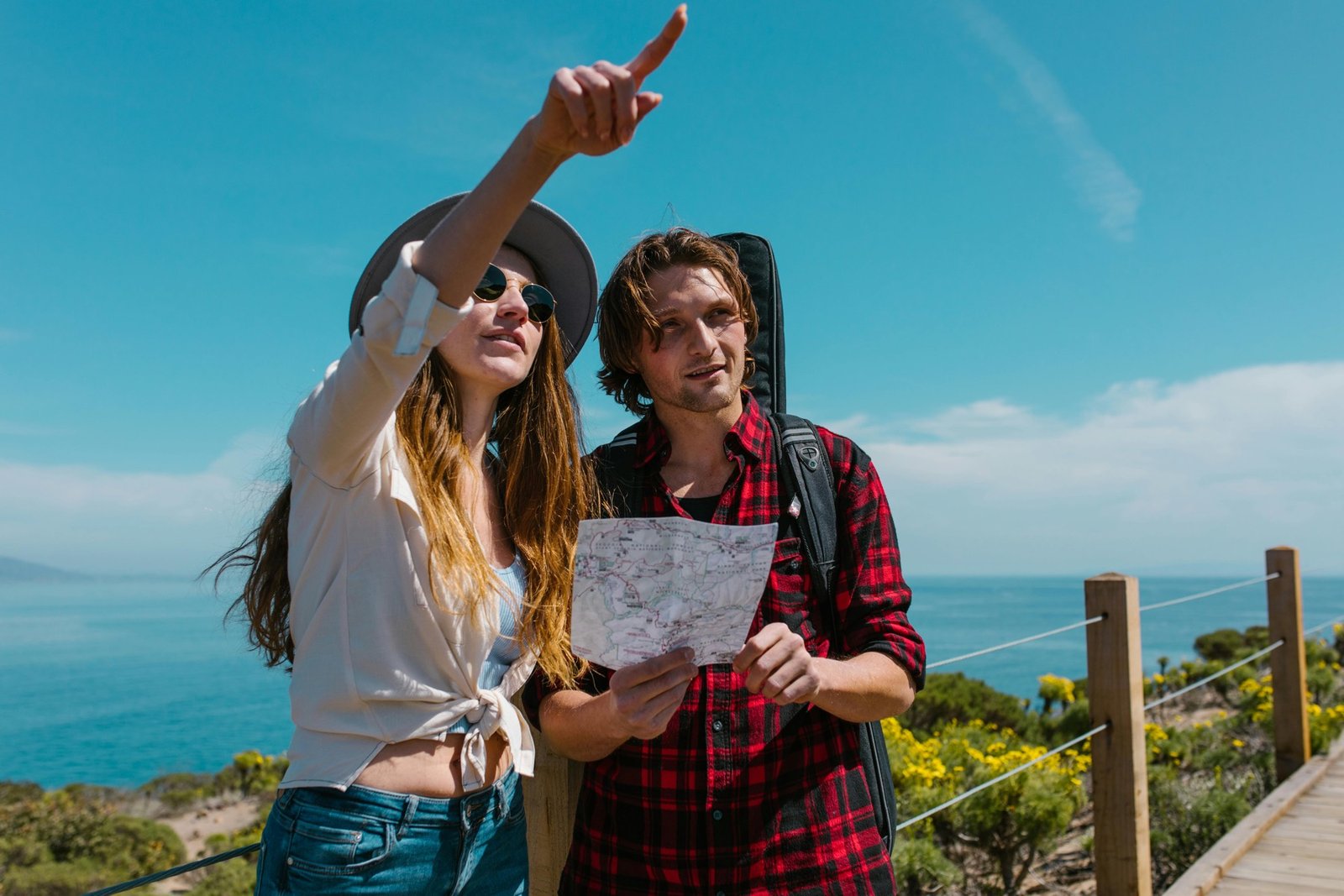 Travellers looking over the coast in Malta